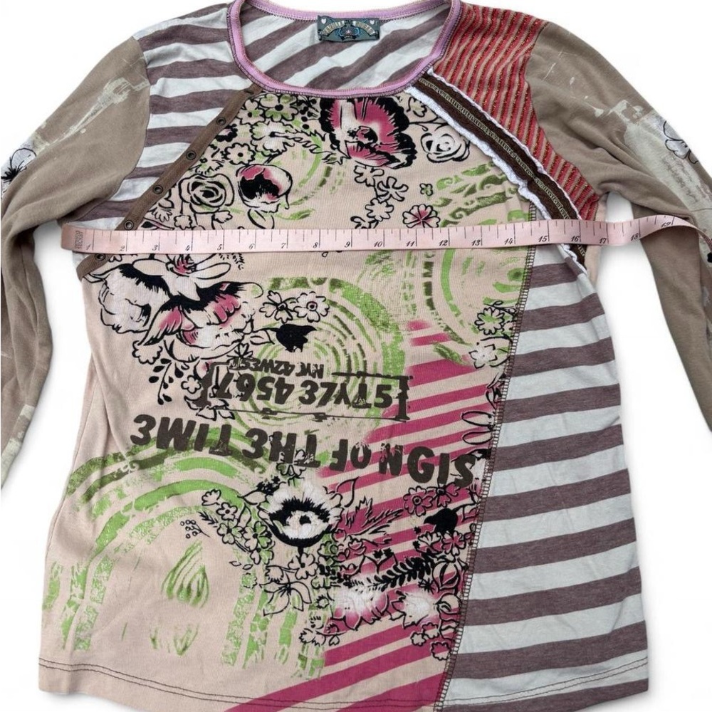 ✨RARE VINTAGE VANILLA SUGAR ARTSY COOL PATCHWORK LONG SLEEVE TOP SMALL✨ - Picture 5 of 8